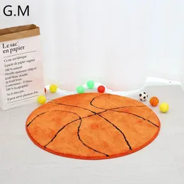 Mattor Plush Soft and Non Slip Football Basketball Baseball Children s golvmatta sängmattor runda stol soffbord mattor 230729