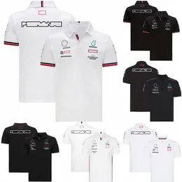 Nowe koszulki F1 Polo Formuła 1 T-shirts Team Lapel Fani samochodów z krótkim rękawem Ogajna koszulka T-shirt Summer Breathable Motocross Jerse257B