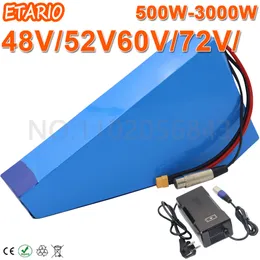 18650 Ebike Battery 48V 52V 20AH 30AH 35AH 40AH 60V 30AH 72V 25AH Triangle Battery Pack för BAFANG 1500W 2000W 2500W 3000W MOTOR.