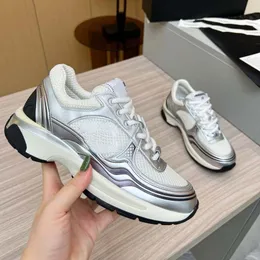 Luxury brand women's casual shoes Fashion Golden Horn King Silver Horn King Coach leather stitching mesh lettering platform women's sports shoes jogging B22 shoes