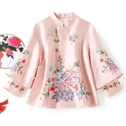 Ethnic Clothing Autumn Style Tang Suit Coat Vintage Harajuku Embroidery Chinese Tops Women 2022 Blouse Eleganti Loose Female Shirt1571