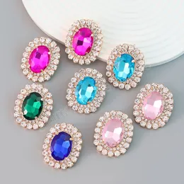 Pendientes de tuerca de cristal de diamantes de imitación de diseño Simple para mujer, joyería de moda para chicas, pendientes de colección de orejas, accesorios