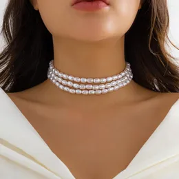 Choker Diezi French Style Elegant Barock Imitation Pearl Necklace For Women Gift Statement CLAVICLE CHAIN ​​SMEEXKE