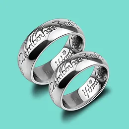 Wedding Rings Bohemian Vintage 925 Sterling Silver Letter Ring Unisex Classic Jewelry Couples Party Club Accessory Free Gift Box Anillo Cincin 230729