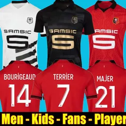 23 24 Stade Rennais Soccer Jerseys Home Rennes Maillot de Foot 2023 2024 Sulemana Bourigeaud Terrier Doku Laborde Santamaria Men Kids Kids Shirts