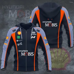 Mäns hoodies och kvinnors rally WRC Team Hoodie Hyundai Mobis tryckt sportkläder på hösten för 2023