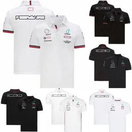 Nowe koszulki F1 Polo Formuła 1 T-shirts Team Lapel Fani samochodów z krótkim rękawem Ogółem koszulka T-shirt Summer Breathable Motocross Jerse326N