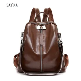 School Bag Leather Backpacks High Quality 2023 Female Vintage Backpack Travel Shoulder Mochilas Feminina Bags for Girls 230729