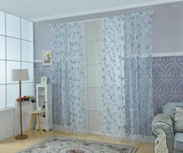 Curtain Curtains Para Kitchen Window Treatment Floral Tulle Living Room Organza Bedroom
