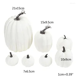 Decorative Flowers Q9QF 7pcs Artificial Pumpkins Fake Simulation Pumpkin Halloween Thanksgiving Decor