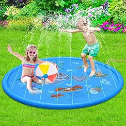 Sand Play Water Fun 100170cm Inflatable Spray Cushion Summer Kids Mat Lawn Games Pad Sprinkler Toys Outdoor Tub Swiming Pool 230729