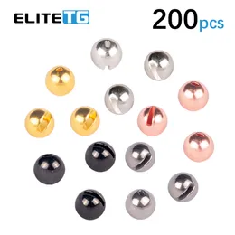 Baits Lures Elite TG 200pcs 1535mm Tungsten Slotted Beads Fly Tying Material Fishing head Alloy 230729