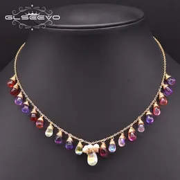 Strands Strings GLSEEVO Natural Pearl Coloured Pendant Necklace Women Temperament Romantic Luxe Fashion Fine Jewellery Customizable Gift GN0233 230729