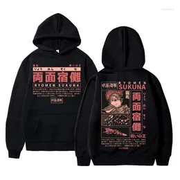 Men's Hoodies Anime Jujutsu Kaisen Ryomen Sukuna Graphic Hoodie Men Women Manga Fleece Cotton Regular Male Casual Oversized Sweatshirt