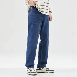 Mäns jeans Summer Thin Straight-ben Loses Classic Style Advanced Stretch Baggy Pants Man Plus Size 40 42 44