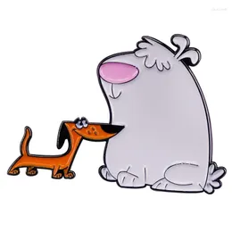 ブローチ面白い愚かな犬エナメルピンブローチバッジバックパックカラーピンハットジュエリーアクセサリー漫画犬