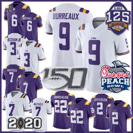 Fotbollströjor Fotbollströjor NCAA Ja'Marr Chase Joe Burrow Justin Jefferson Clyde Edwards Helaire Derrius Guice Beckham Jr. Lsu Tigers Custom Jerseys