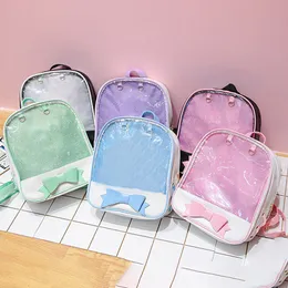 School Bags Clear Transparent Backpacks Women Harajuku Bow-knot Itabags Bags School Bags for Teenager Girls Designer Ita Bag Bookbag Bolsa 230729