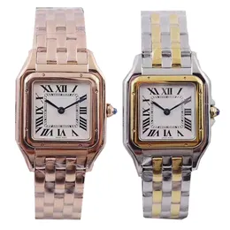 rectangular womens tank watch couple watches high quality panthere 22 27mm square watch gift Classic Sapphire Waterproof Sports montre luxe u1 Gold Silver color