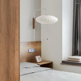 Lampa ścienna Vintage Zijden Doek Muur Lichtpunt Voor Slaapkamer Moderne Thuis Indoor Wandlamp Woonkamer/El Decoratie