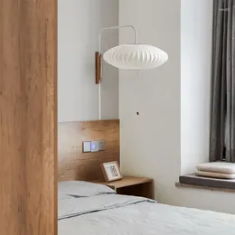 Vägglampa vintage zijden doek muur lichtpunt voor slaapkamer moderne thuis inomhus wandlamm woonkamer/el dekoratie