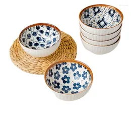 Conjunto de tigelas de arroz de cerâmica retrô, caixa de presente para uso doméstico, forno de micro-ondas, cozimento, prato frio