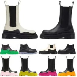 Deisgner gummi varumärke däck kvinnliga män stövlar över knästövel mode män kvinna Motocykel Ankel Half Anti-Slip Platform Winter Snow Boot