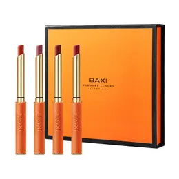 Lip Set 4 Colors Matte Lipstick Lambskin Haute Couture Box Lip Makeup Velvet Waterproof and Not Fading Cosmetics for Women