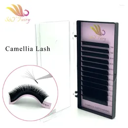 False Eyelashes S&YFAIRY 12Rows Camellia Easy Fan Bloom Self-Making Individual Natural Soft Volume Mink Eyelash Extension