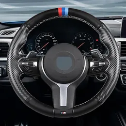 Black Suede Genuine Leather Car Steering Wheel Cover for M Sport F30 F31 F34 X1 F07 F10 F48 F39 F11 X2 F25 X3 F32 F33 F361324I
