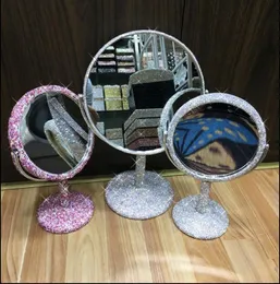 Wall Stickers fashion diamond painting frame makeup mirror decorative big round mirrors for home decoration J065 230731