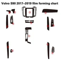 Pour Volvo S90 2017-2019 autocollants de voiture auto-adhésifs 3D 5D en Fiber de carbone vinyle autocollants et décalcomanies de voiture accessoires de style de voiture209i
