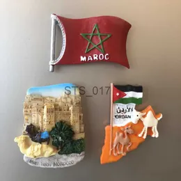 Fridge Magnets 3d Resin Fridge Magnet Moroccan Flag Tourist Attraction Travel Souvenir Refrigerator Magnets Imanes Para Refrigerador Home Decor x0731