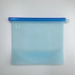 Sacos de armazenamento simples e reutilizáveis para freezer livre BPA para lanche de sanduíche Galão à prova de vazamento Sacos de alimentos de silicone 500ml 1000ml 1500ml