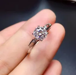 Küme halkaları yüksek kaliteli klasik stil moissanite ring s925 sterling gümüş ince moda cazibesi kadınlar için düğün takılar meibapj fs