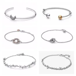 Memnon Bracelets 100% 925 Sterling Srebrny Starry Milky Droga Bars Bracelets Blask Crescent Moon Otwarta Boletka na wesele biżuterię bransoletki