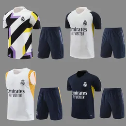 23 24 Tute da calcio Set Real Madrid TRACKSUIT Manica corta Senza maniche Uomo Kit da calcio per bambini Chandal Futbol Survêtement Madrides TRAINING Suit Soccer