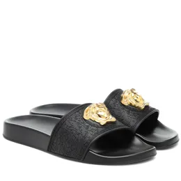 S designer tofflor nya mode klassiker palazzo sandal casual sko mule män kvinnor sandale skjutreglage metall toffel sommarplattform platt bild grossist