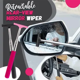 New 1pcs portable Retractable rear-view Mirror Wiper Quickly Wipe Water Water mist and dirt For Auto glass Cleaning Tool185k