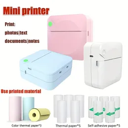 Factory Direct Sales, Student Mini Printer, BT Mobile Office Staff, Ink-free Thermal Printer, Print Documents, Pictures, Labels, Materials, Connect Mobile Phone Bluetooth