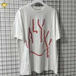 Herr t shirts mode casual alyx män kvinna hip hop crewneck vit kort ärm 1: 1 kvalitetsbrev tryck topp tees med taggar