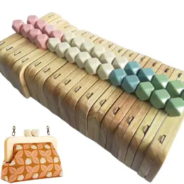 Parti della borsa Accessori 1 Set Legno massello Natura Colore Candy Resin Big Kiss Chiusura Chiusura Viti all'interno Fatto a mano Fai da te Cornice per borsa in legno Manico Obag 230731