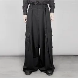 Men's Pants Trousers High-waisted Super Long A-shaped Flared Wide-leg Original Designer Brand Clothing