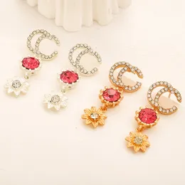 Earrings Rhinestone Gemstone Drop Earring Designer Charm Womens High Quality Love Gift Jewelry Gold Plated New Style Waterproof Earrings
