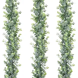 Decorative Flowers 1.8m Artificial Eucalyptus Rattan Wedding Home Decoration Money Leaf Grass Background Arched Wall