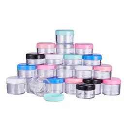 Förpackningsflaskor 10g 15g 20g Portable Bottle Plastic Cosmetic Tomma burkar Rensa makeupkräm containerkrukor Fall för läppbalsam drop deli otqgt