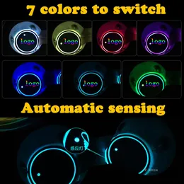 2X Car Dome LED Cup Holder Automotive Interior Lamp USB Multi- Colorful Atmosphere Light Drink Holder Anti-Slip Mat Product Bulb276W