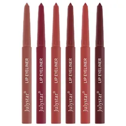 Läppstift Läppfoder Pencil Set 6 PCS Lipstick Pencil Set Waterproof Long Lotion Slooth Natural Lipliner for Women Christmas Gift 230731