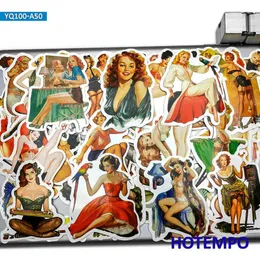 50st Sexig skönhet Retro Pretty Leggy Stocking Lady Girl Telefon Laptop Car Stickers Pack för DIY Bagage Guitar Skateboard Sticker C244M