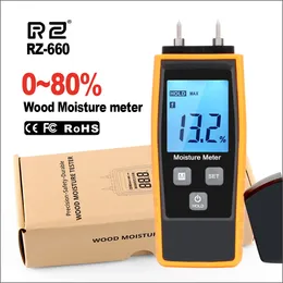 Moisture Meters RZ Wood Moisture Meter Digital Wood Moisture Meter Concrete 0-80% Emt01 Woodworking Measuring carton Building Material Moisture 230731